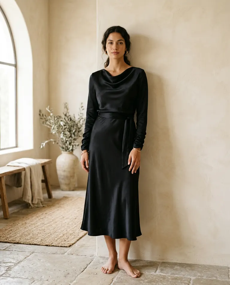 Vestido Midi Satinado